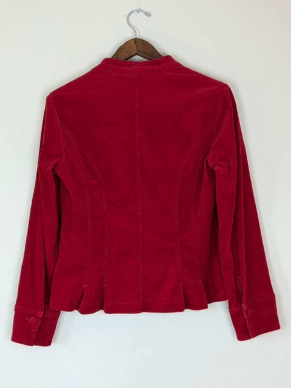 Christopher Banks Red Corduroy Jacket Blazer with Pleats Women's Med 2000's - Picture 2 of 14